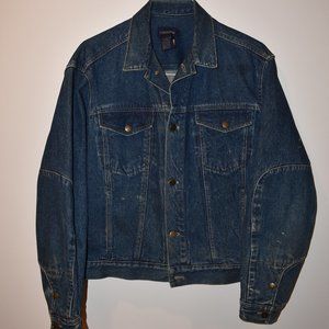 Calvin Klein 90's Trucker Jean Bomber Jacket Denim Button Down Mens Medium